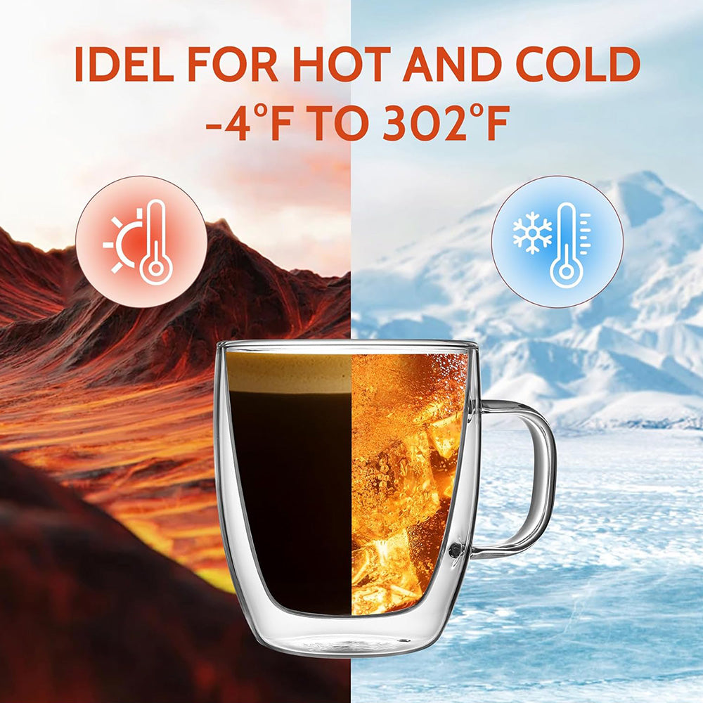 150ml Double Glass Cup With Handle ( FR-14 )