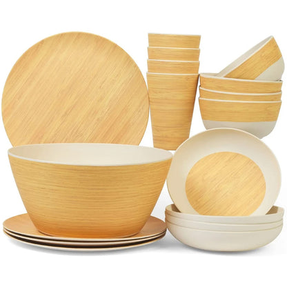 Salad Bowl Wooden Melamine Dinnerware