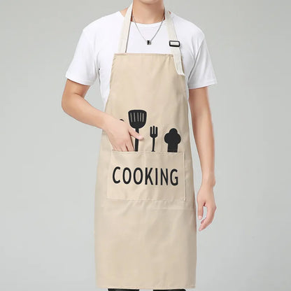 YURILIFE Thick Cotton Canvas Apron For Kitchen With Pocket