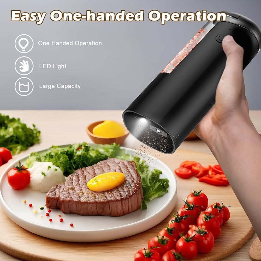 Rechargeable Electric Salt and Pepper Shakers Set