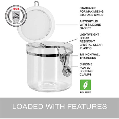 4pcs Clear Canister Set with Clamp Lids