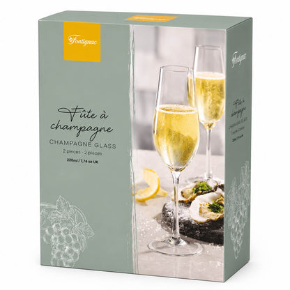 Fontignac Set of 2 Crystalline Champagne Glasses – 220 ml