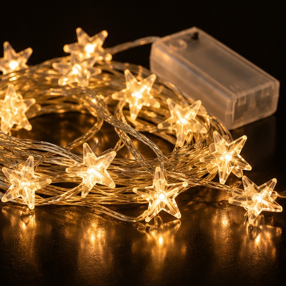 Migros Noël Indoor Star LED String Lights – 30 Warm White LEDs, 1.75 m