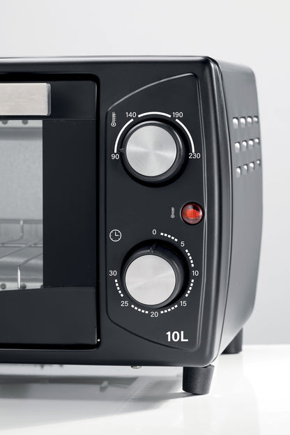 Electric oven with timer, 1000 W, 10 L Black