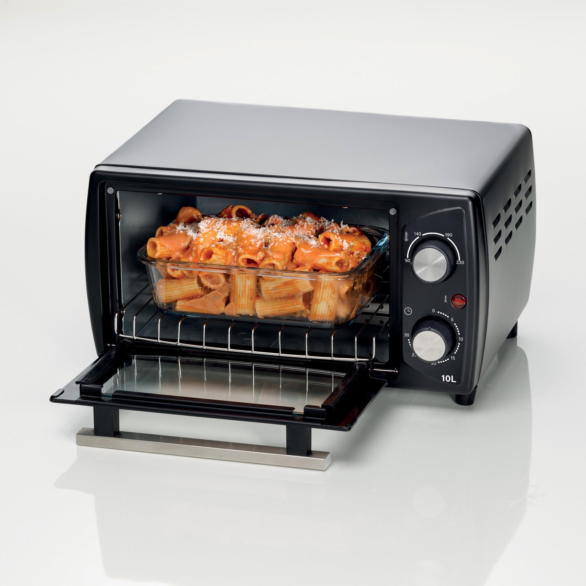 Electric oven with timer, 1000 W, 10 L Black