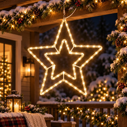 Christmas Outdoor LED Star Silhouette – 72 Warm White LEDs – Ø 57 cm