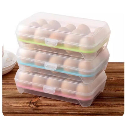 Egg Container for Refrigerator 15-Grid Egg Storage Box