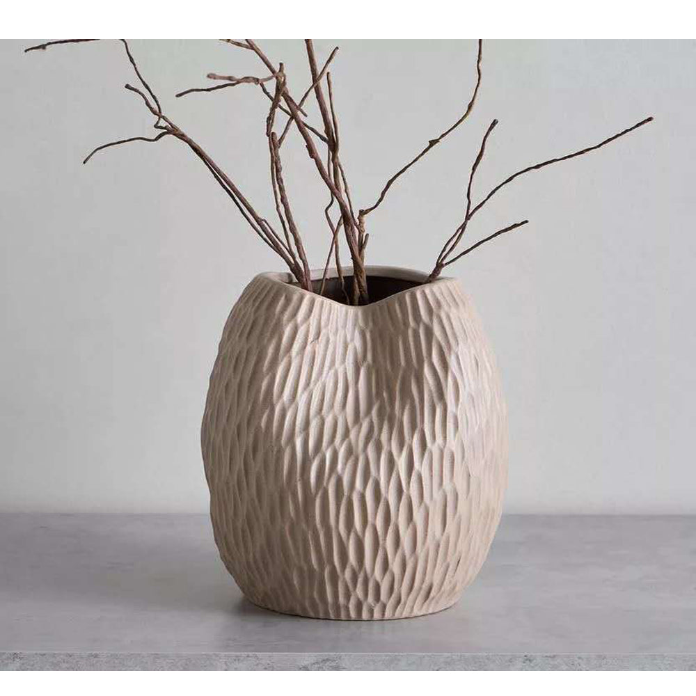 Danny Home Decorative ceramic vase 24.5cm – Beige