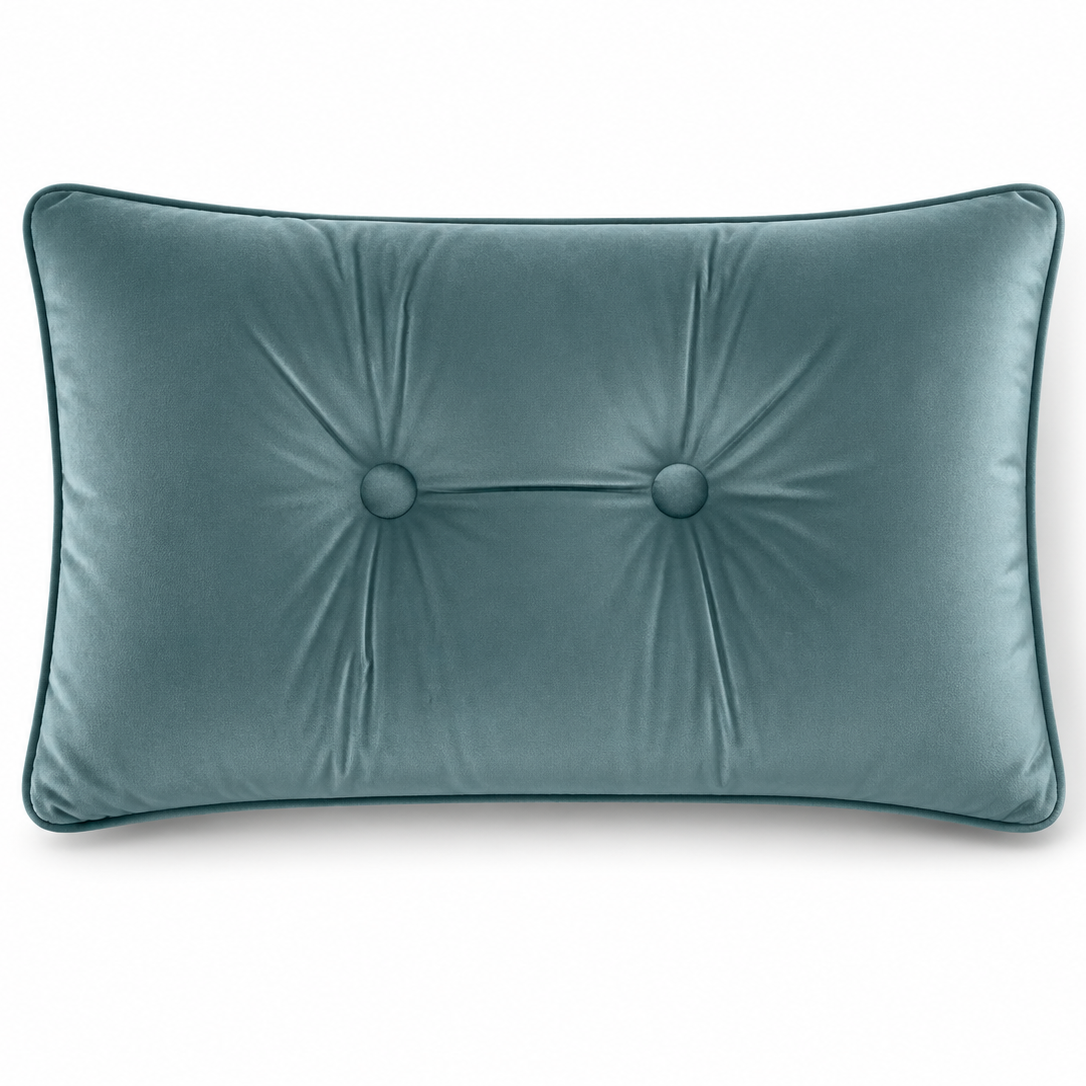 Tiseco Home Studio Cushion - Button-Tufted Velvet - Teal