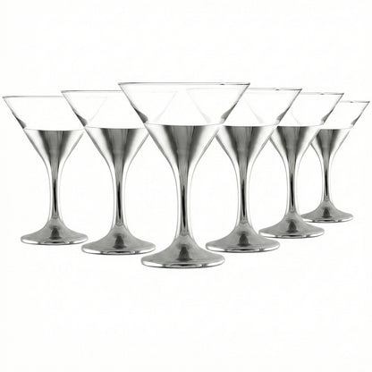 6-Pcs Elegant & Smooth Beverages Champagne Flute Glass – Silver 160ml #2846