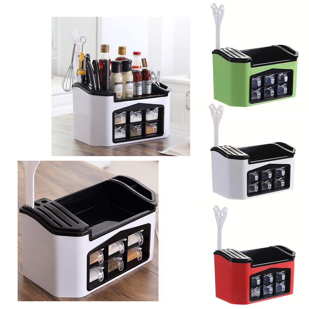 Spice Rack Organizer with Seasoning Jar Storage Box