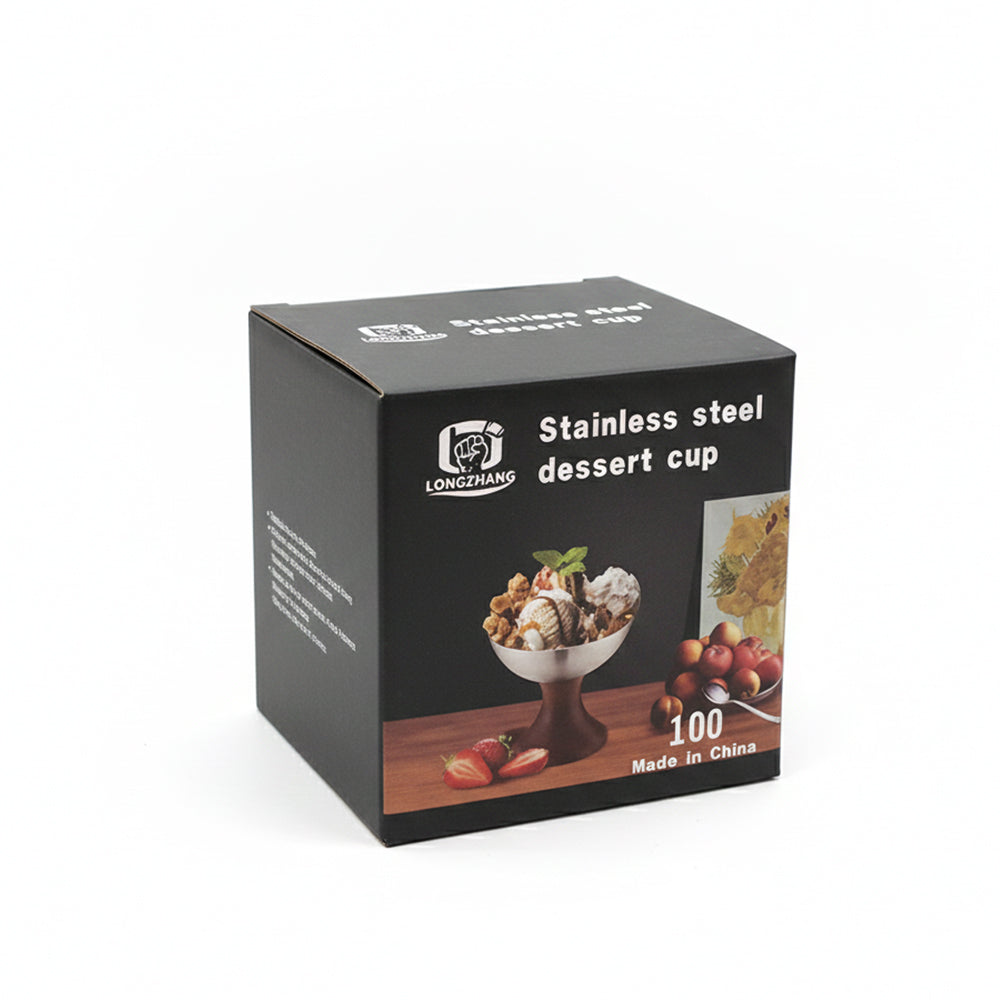 1-Pcs Stainless Steel Bowl with Fork for Ice Cream & Dessert
