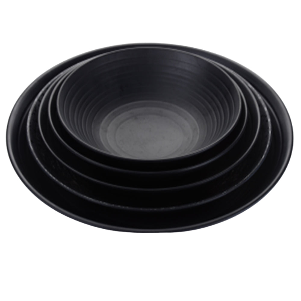 Big Plate Black Melamine Dinnerware