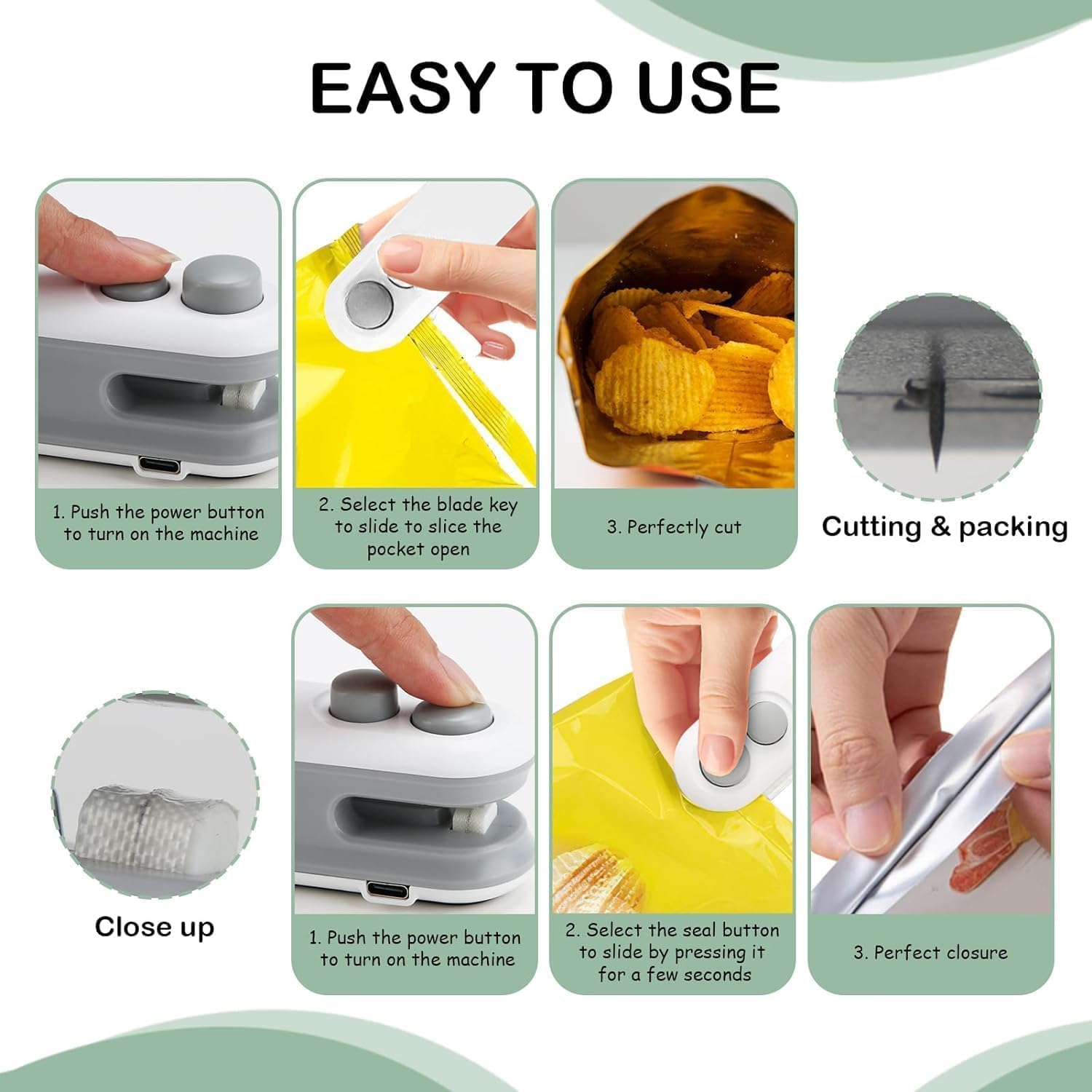 2-in-1 USB-C Rechargeable Mini Bag Sealer