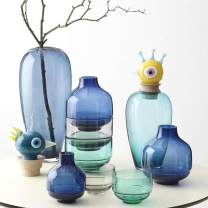 Leonardo Papageno Turquoise Glass Vase – Award-Winning Handmade Design