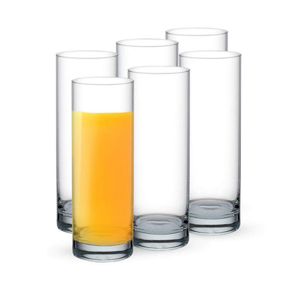 DELI 6-Pieces Clear Glasses Thin Rim 295-ml
