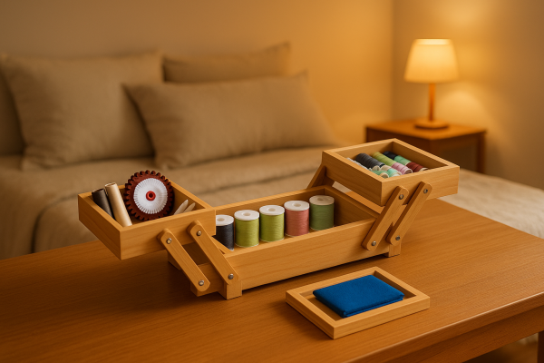 Relaxdays Bamboo Folding Jewelry Box – Sustainable Multi-Level Organizer with 5 Compartments