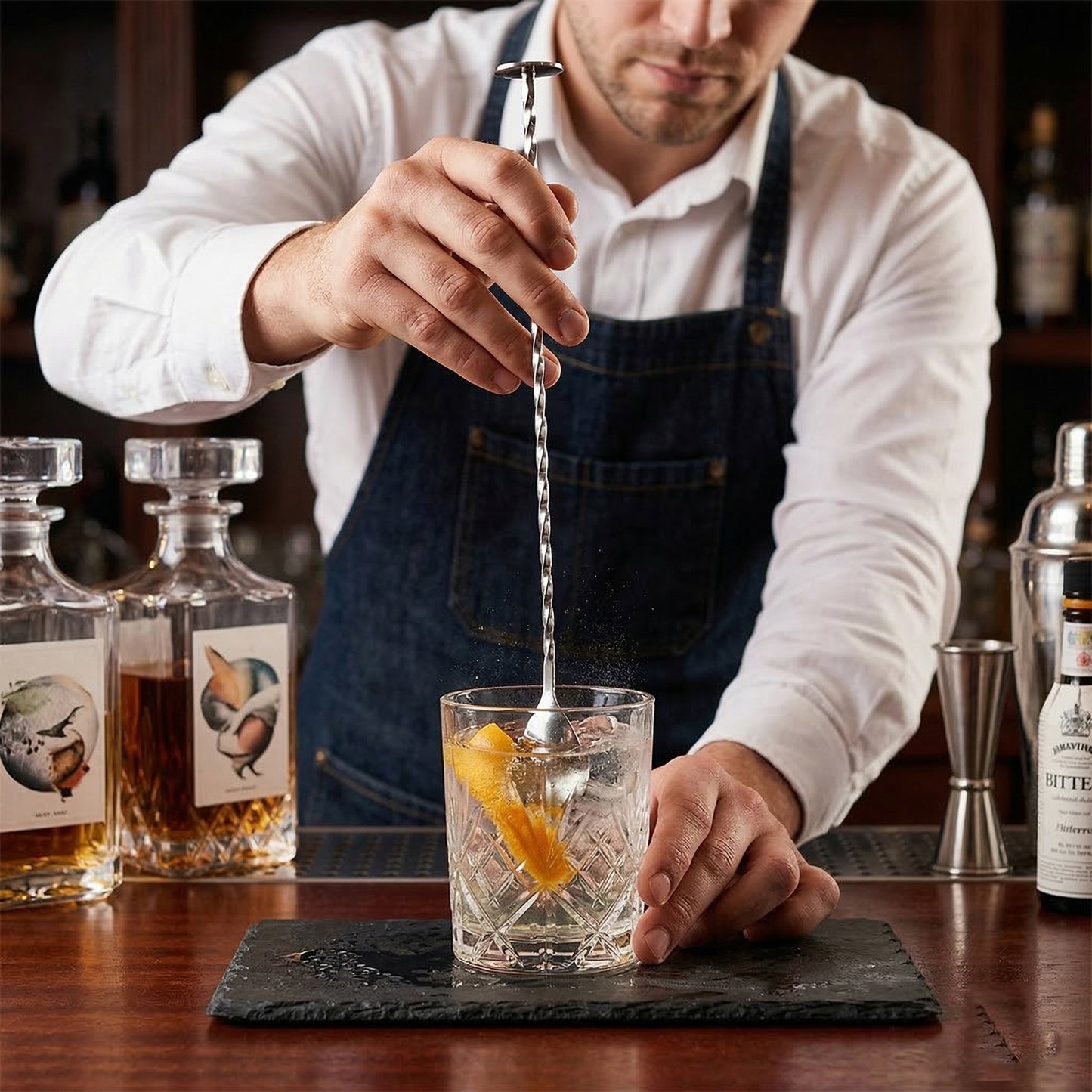 Danny Home Stainless Steel Cocktail Spoon 25.5cm for Bar-Tending