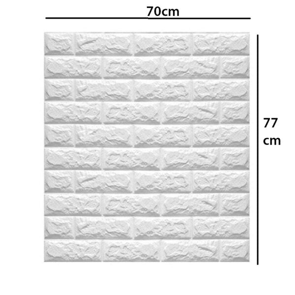 Brick,3D Foam Wall Sticker White977 x 70 x 0.6 cm)