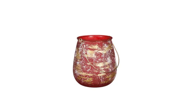 Christmas Glenna Hurricane Light Red Vase