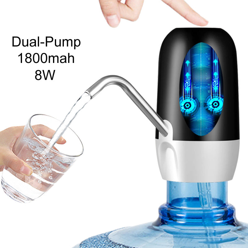 8W Dual-Pump 1800mAh DC-5V Water Pump Dispenser With 304 Stainless Steel Hose