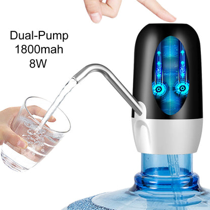 8W Dual-Pump 1800mAh DC-5V Water Pump Dispenser With 304 Stainless Steel Hose