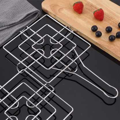 18-cm Stainless Steel Square Kitchen Hot Pot Stand with Handle Heat Resistance Stand
