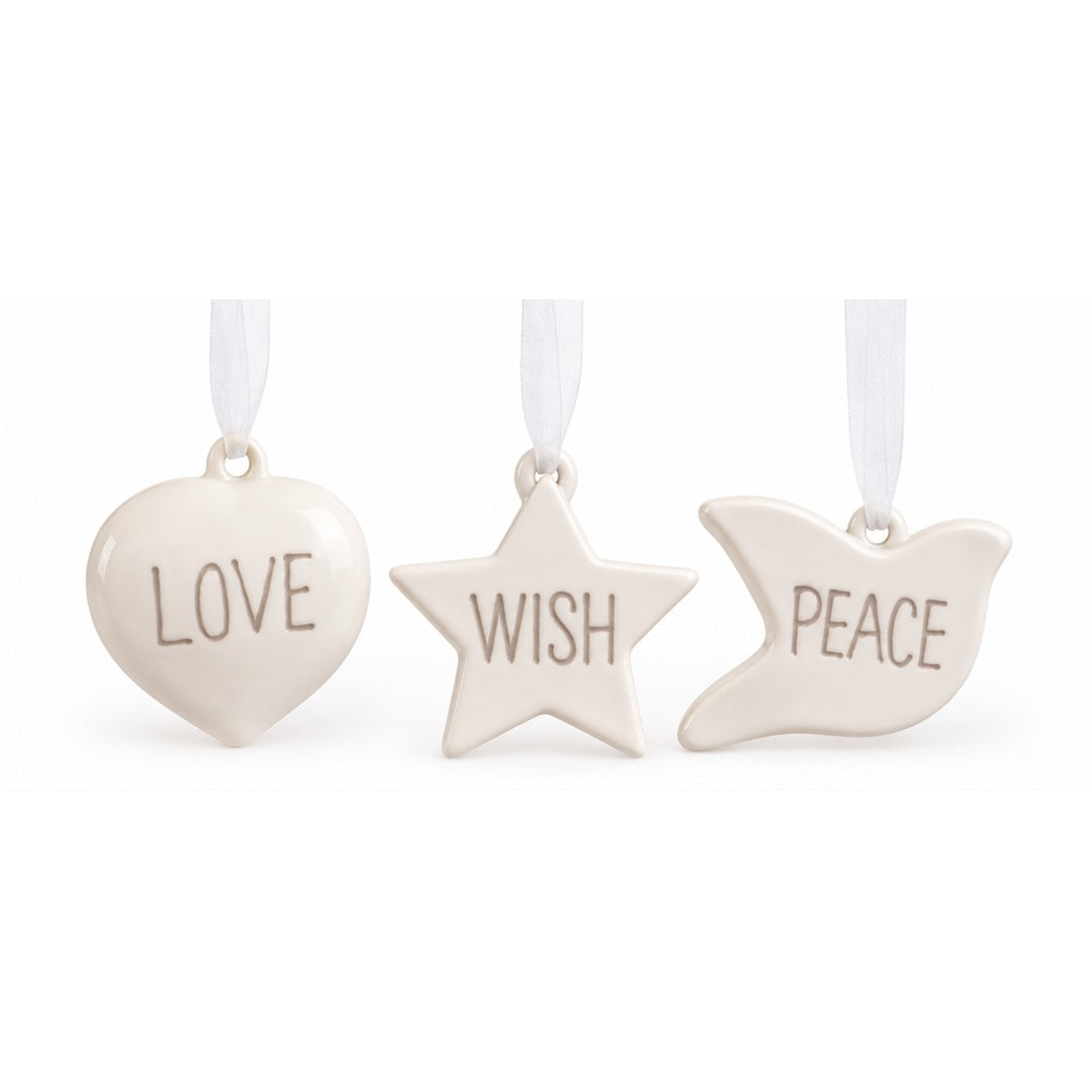 Micasa Ceramic Christmas Ornaments – Set of 3