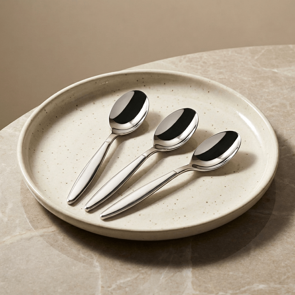 Guzzini Feeling Set of 3 Stainless Steel Teaspoons