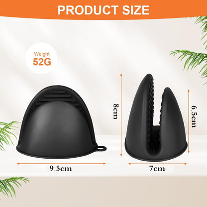 Premium 2-Pcs Non-Slip Silicone Oven Gloves Heat Resistant