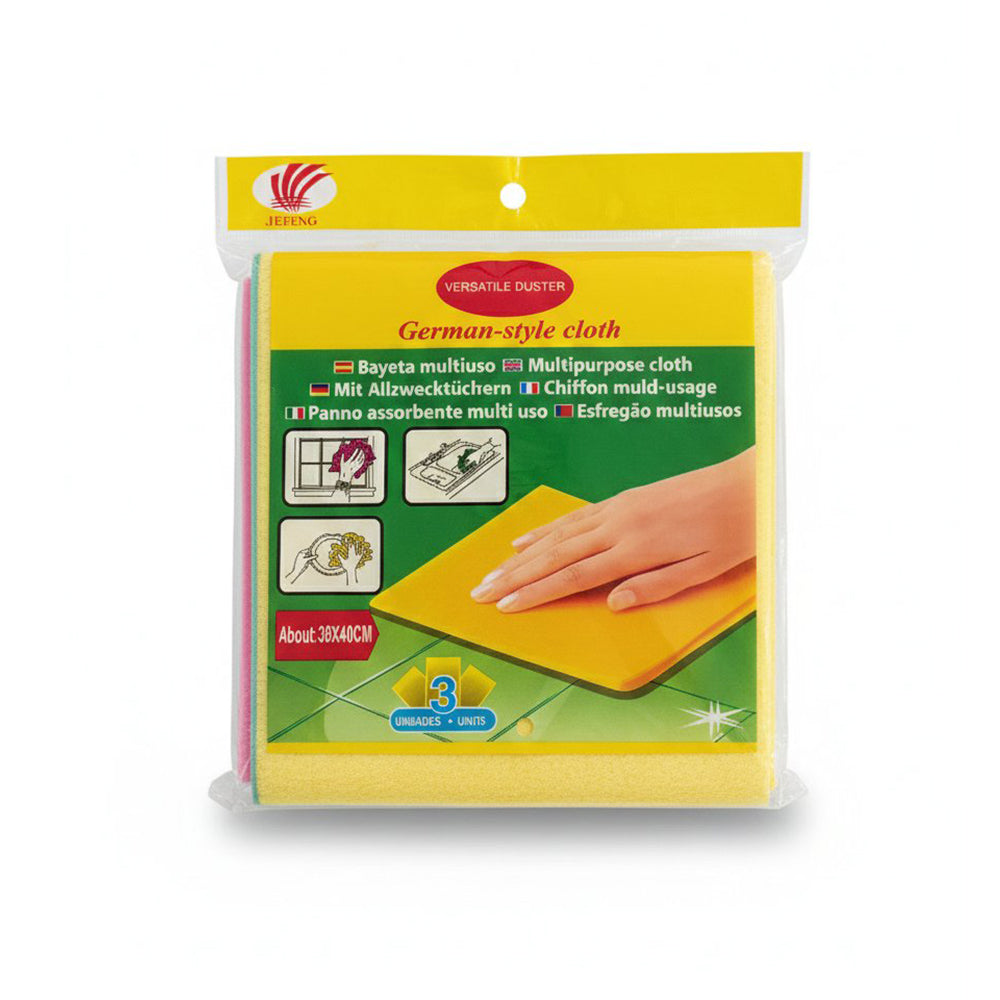 3-Pcs Microfiber Multi-purpose cleaning cloth ( 37×40 ) cm