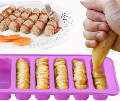 Silicone Cylinder Ice Cube Tray & Stick Bar Biscuit Chocolate Baking ( Random Color )