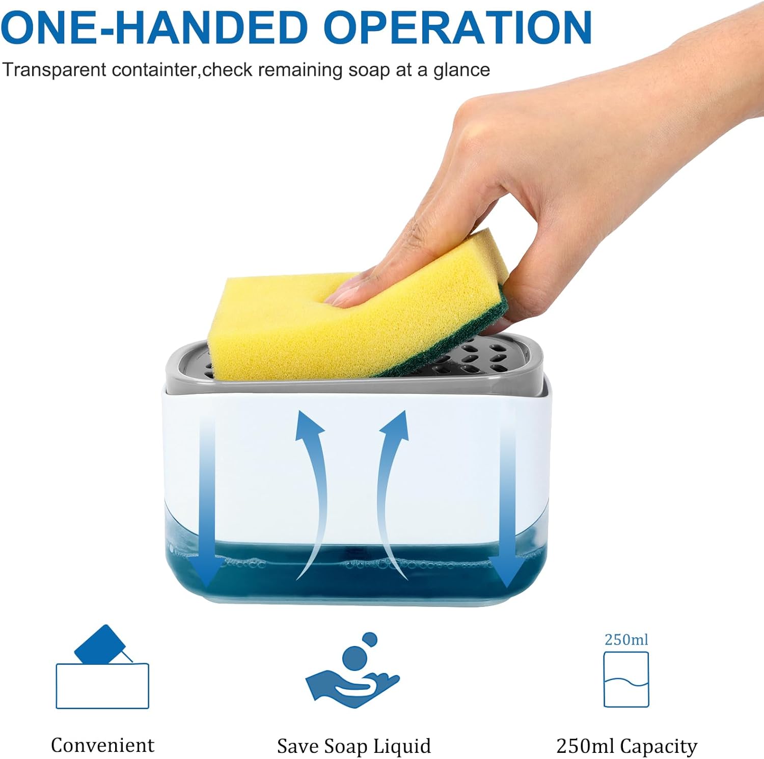 High-Quality Kitchen Soap Dispenser With Sponge