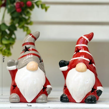 Gnome Ceramic Christmas Decoration With Light