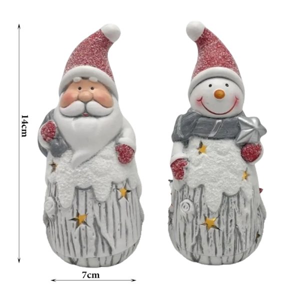 Ceramic Christmas Decoration With Light – 14cm