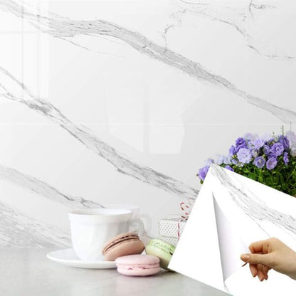 High Gloss Marble Effect PVC Wall Sticker Self Adhesive