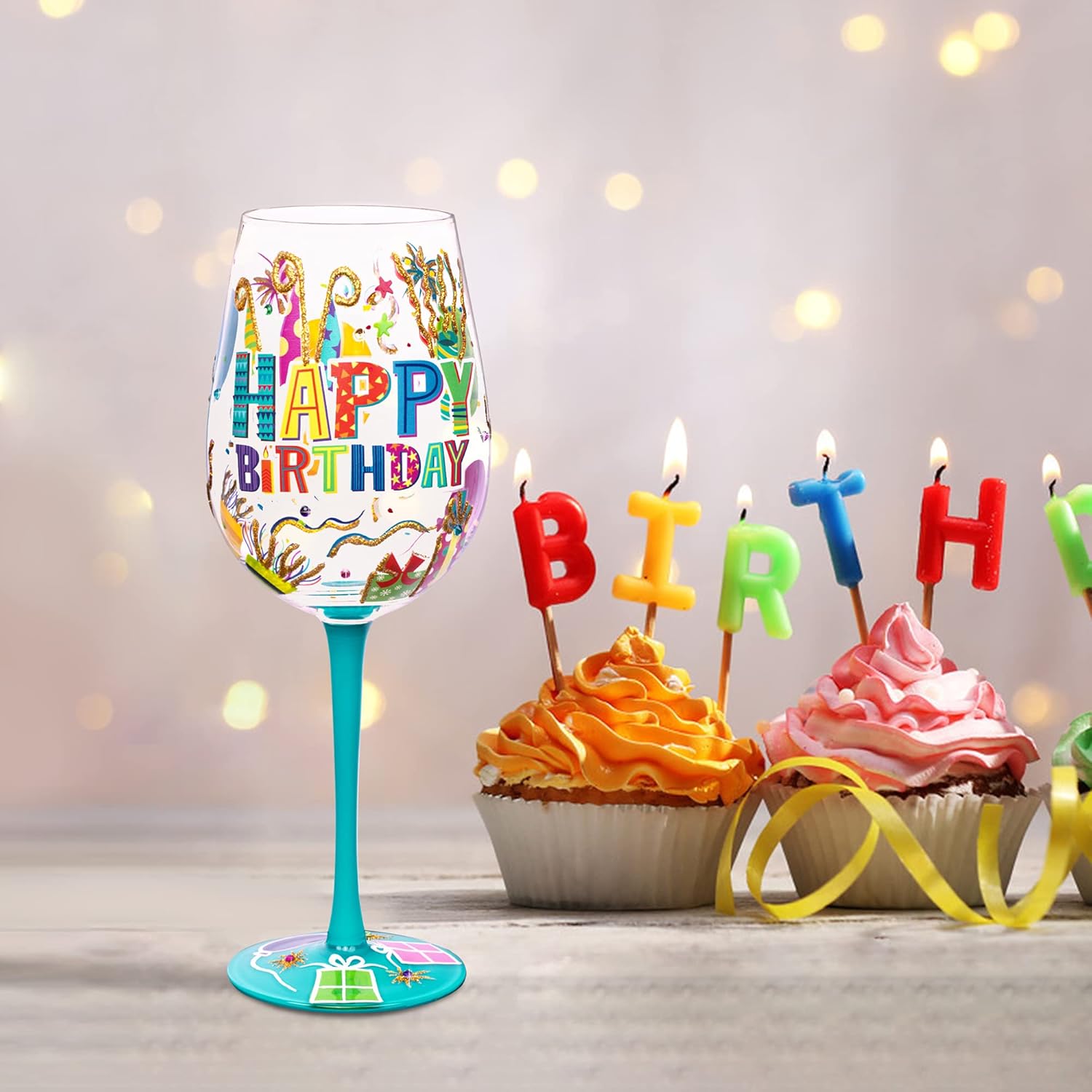 Danny Home Hand-painted Wine Glass Happy Birthday