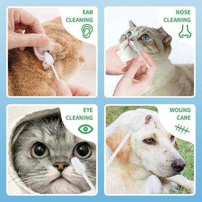 Ipek 55-Pcs Cotton Pet Ear Cleaning Buds 8-cm