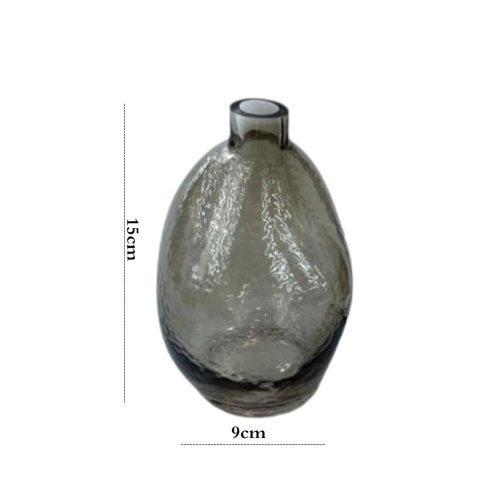 Danny Home Glass Plant Vase Grey 15-cm