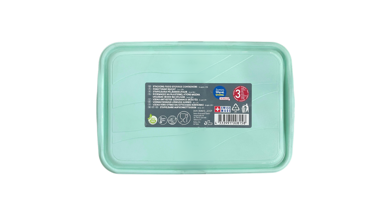 Stacking Food Storage Boxes, 2x 1.35L