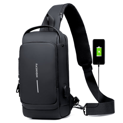 Waterproof Crossbody Bag with USB Charging Port & Lock