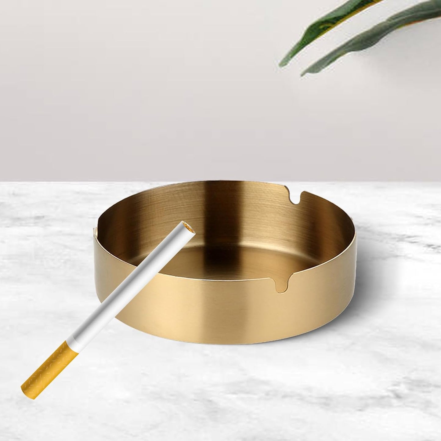 Stainless Steel Cigarette Ashtray Gold – 8 cm HY080-8