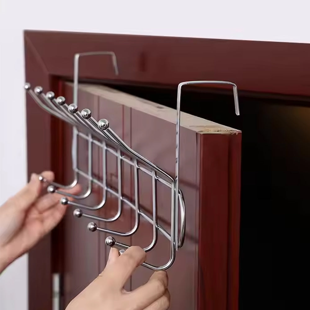 Stainless Steel Over the Door Hanger 6-Hooks 47cm