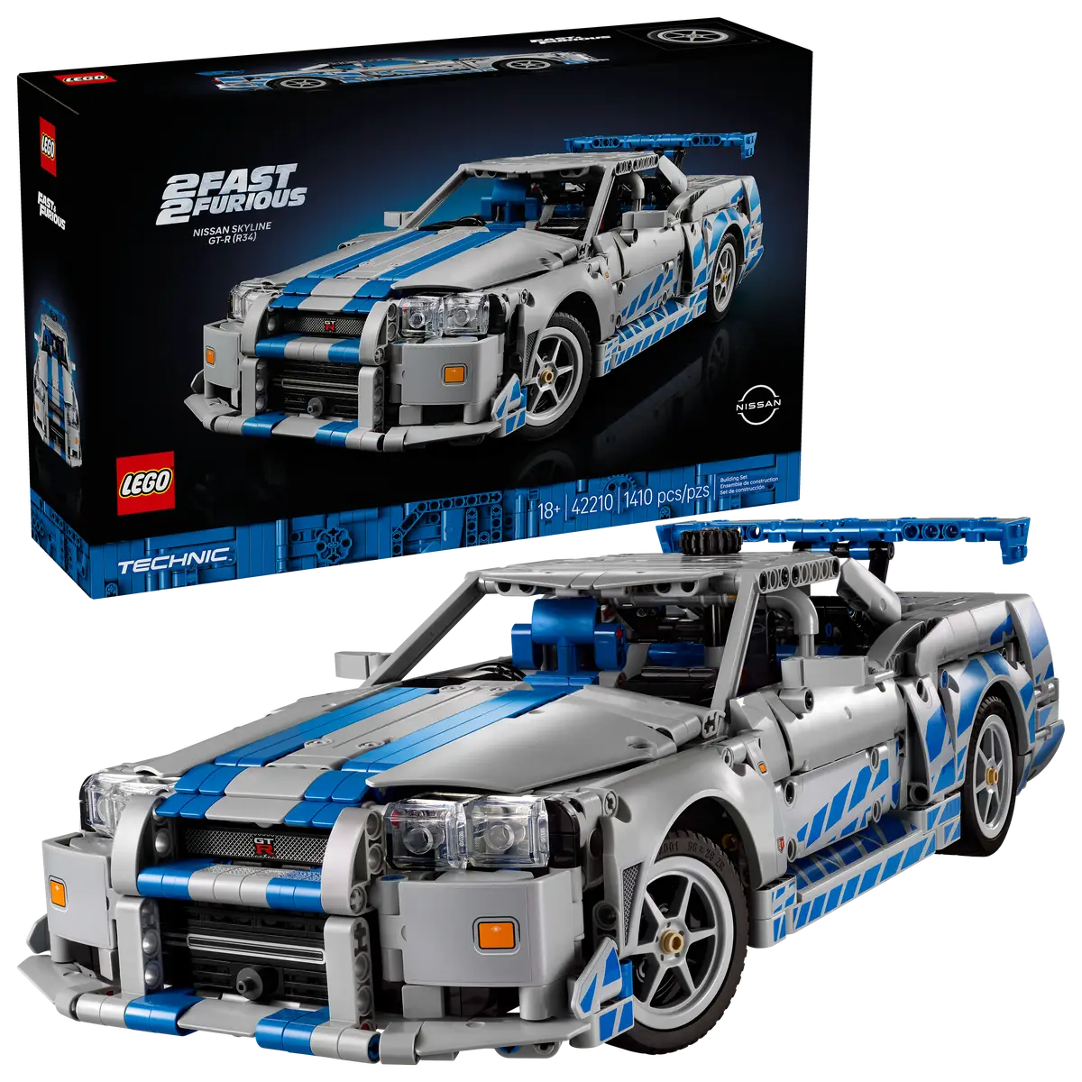 Lego 2 Fast 2 Furious Nissan Skyline GT-R (R34) Car (42210)