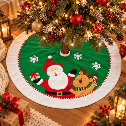 Christmas Tree with Santa & Reindeer Skirt – Ø 107 cm