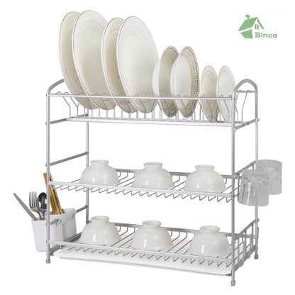 Binca Aluminium Large 3-Layer Dish Rack 62-cm