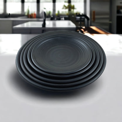 Plates Black Melamine Dinnerware