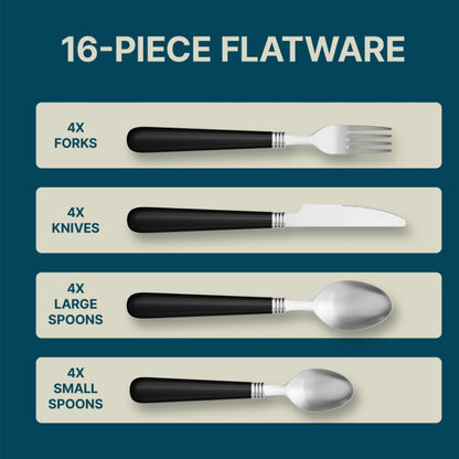 Danny Home 16-Pieces Stainless Steel Cutlery Set With Stand