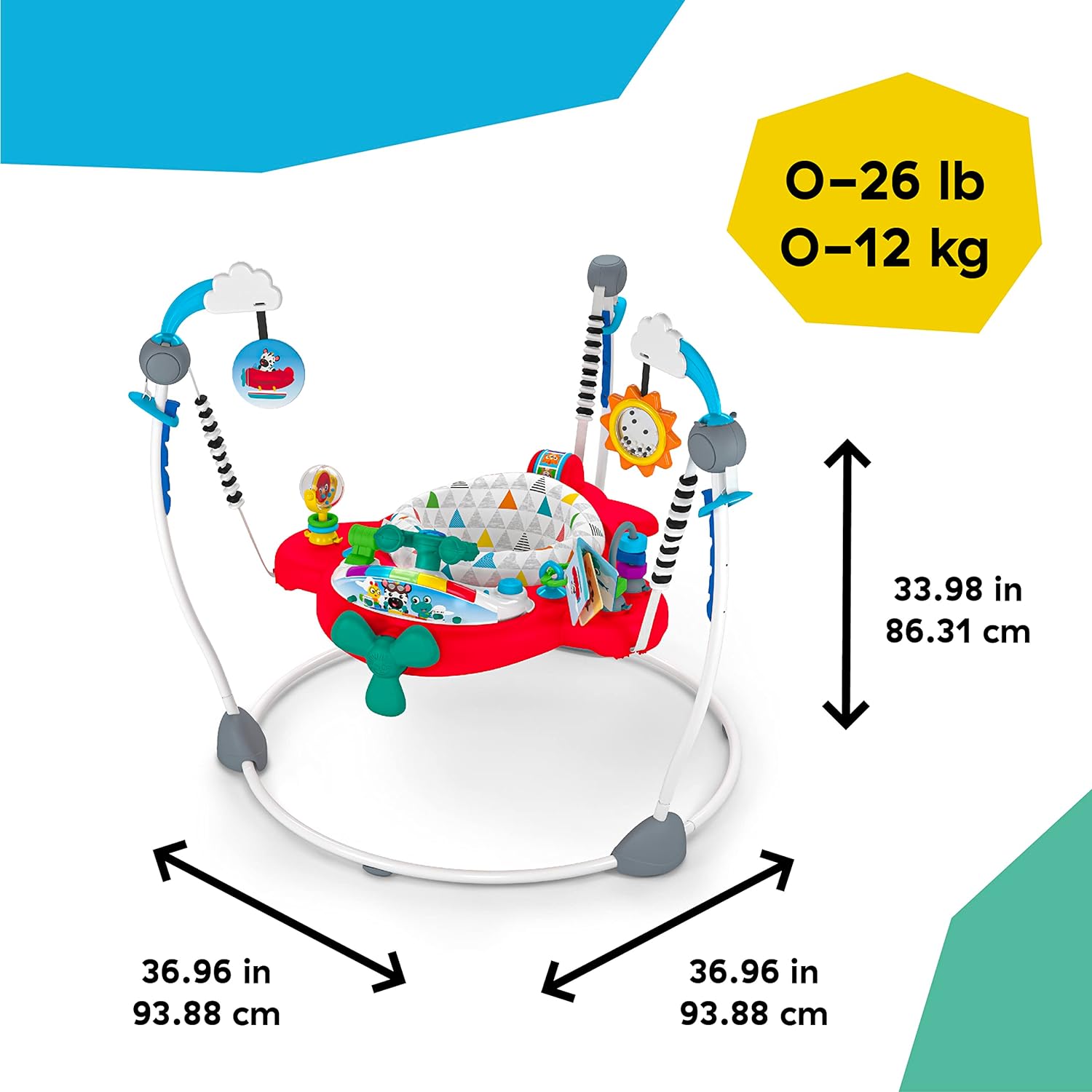 Ocean Explorers Airplane Adventure 2-in-1 Interactive Activity Jumper with Lights