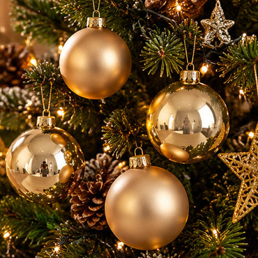 Noël Champagne Gold Christmas Baubles – Set of 9